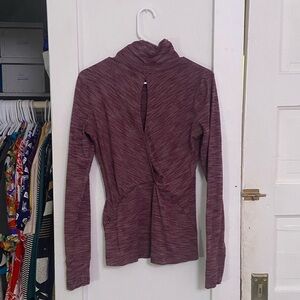Heathered Plum Lululemon Open Back Turtleneck